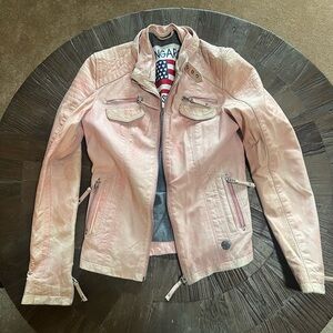 Pink leather jacket